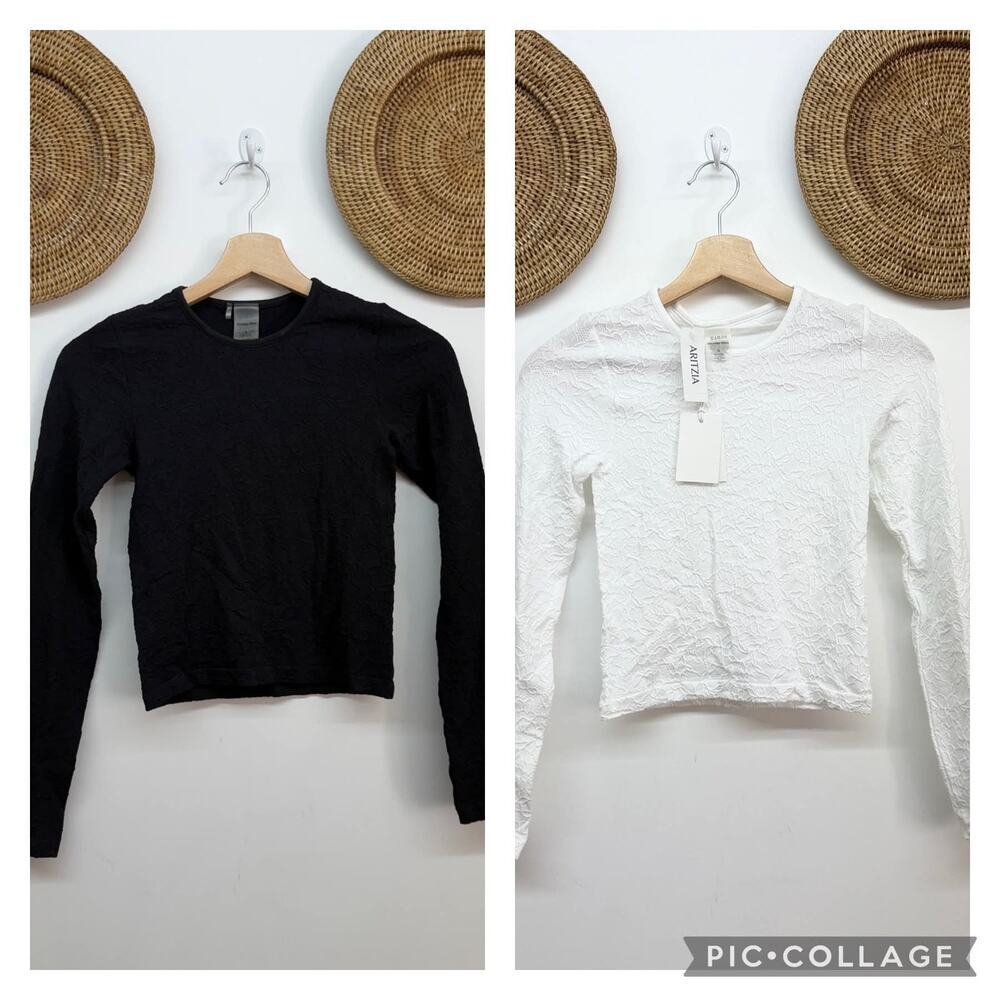 Bundle (2) Aritzia Sunday Best Daisy Seamless Crew Long Sleeve Small